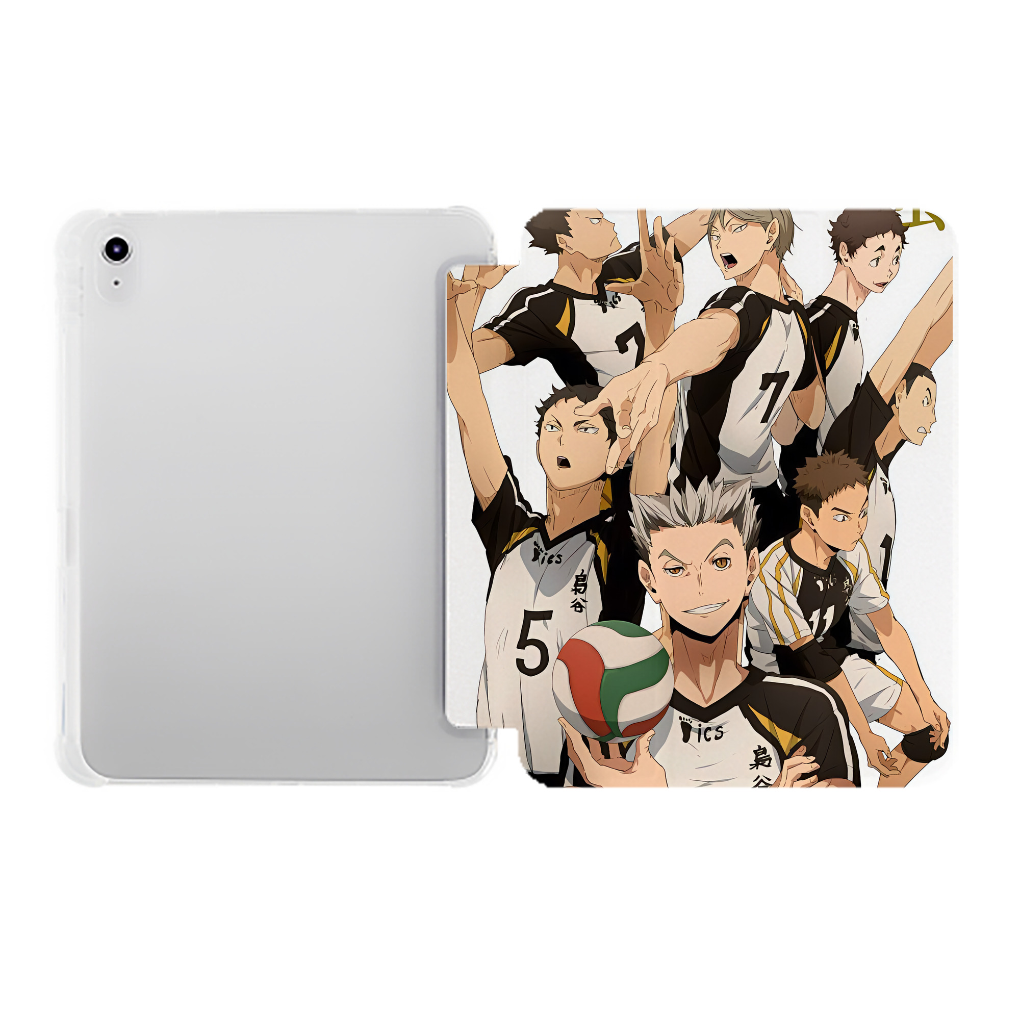 （画像用） ハイキュー!! Haikyu!! IPad ケース ペン収納付き 三つ折りスタンド PUレザー×シリコン 対応機種9.5/10.5/10.9インチ